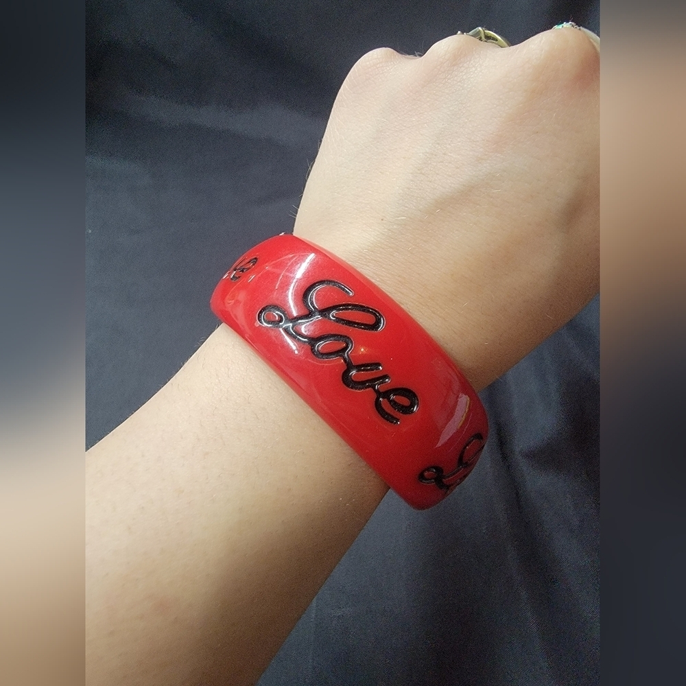 Lucite Bracelet - Red Love ❤️